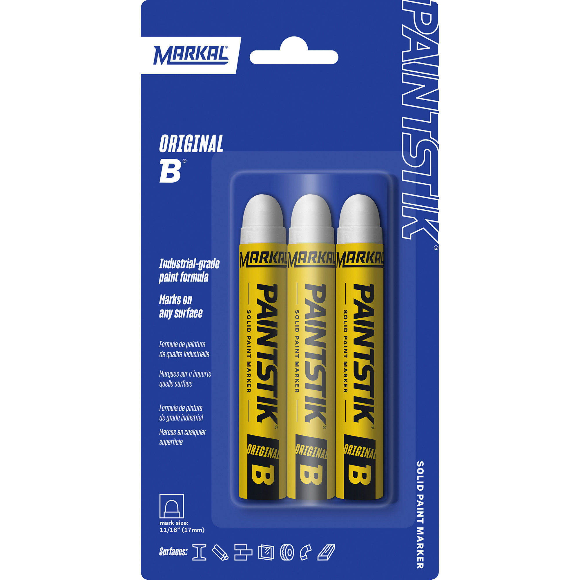 Markal Painstik Original B White Paint Markers, 3-Pk., Model# 80293